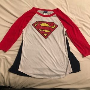 Superman baseball tee with cape